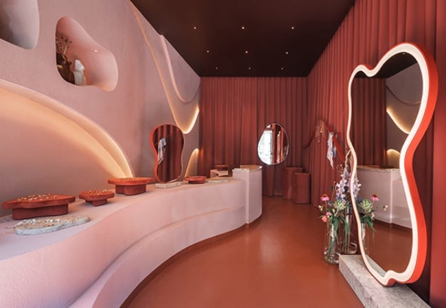 Noke Architects design jewellery boutique inspired by soft, fluid shapes