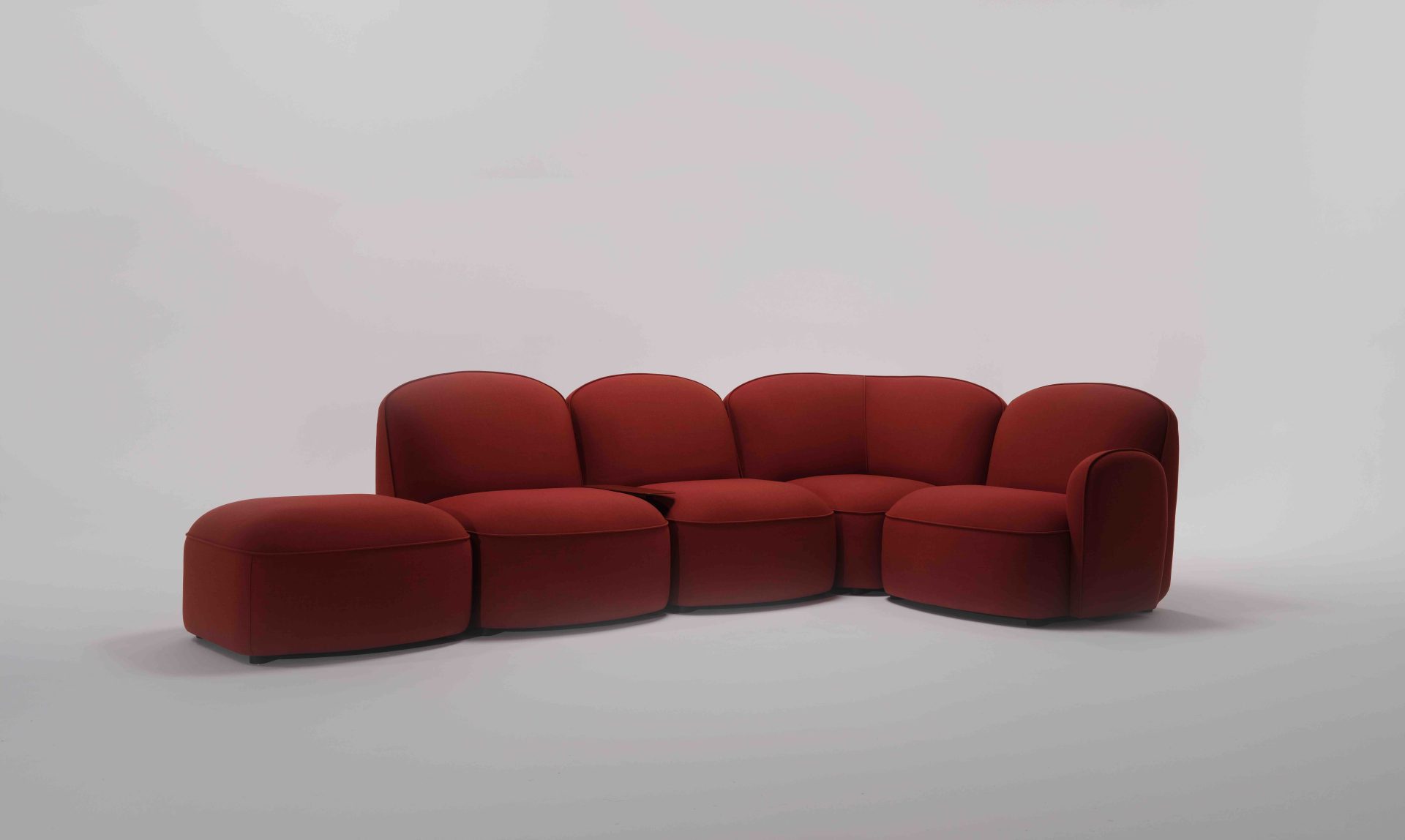 Red corner sofa