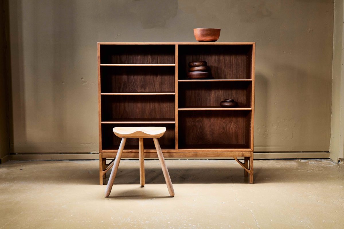 Shelving unit and timber stool