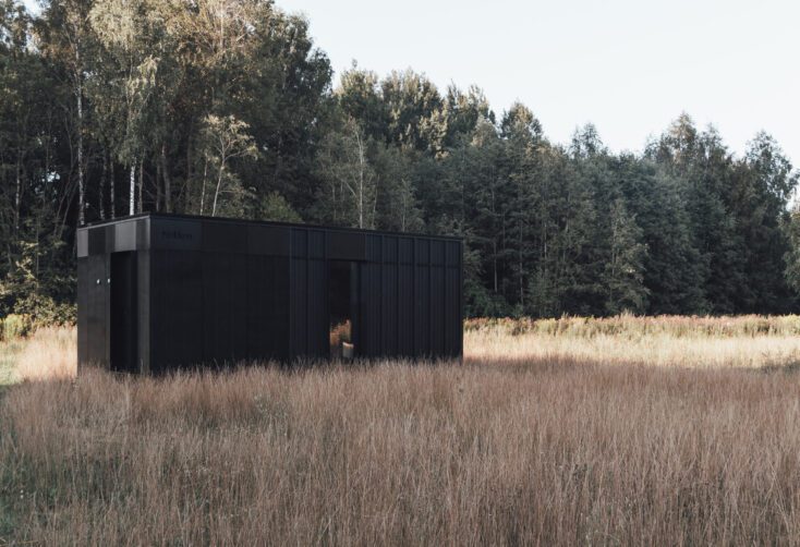 Cabin in a field