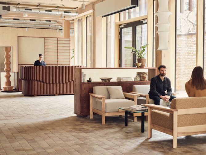 TOG Black and White building reception area