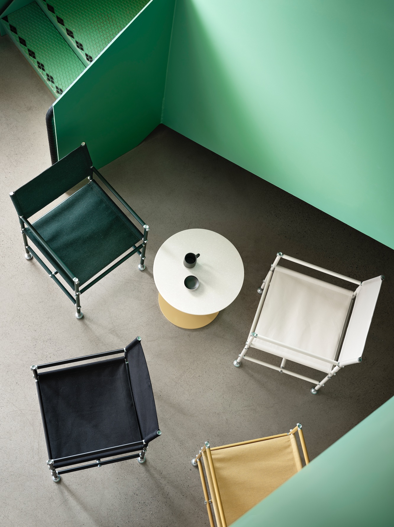 Bla Station Able chair collection green wall